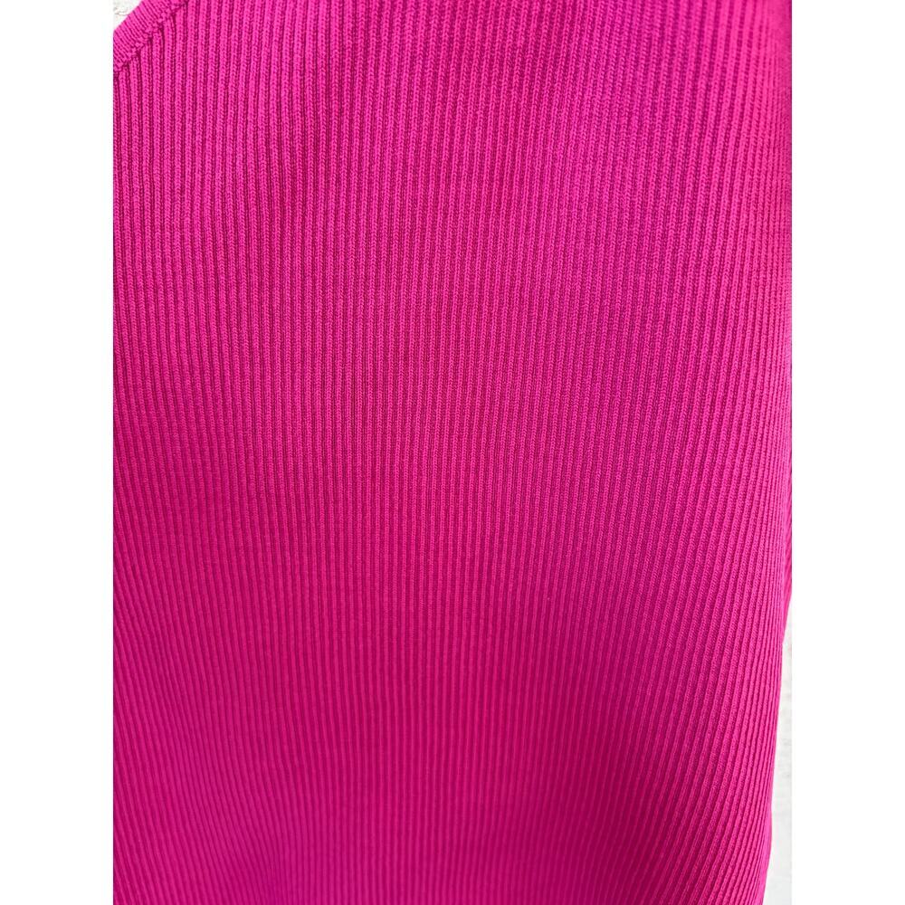 ZARA Pink One Shoulder Knit Top w/ Black Bow Strap Size M NWT - Picture 4 of 8